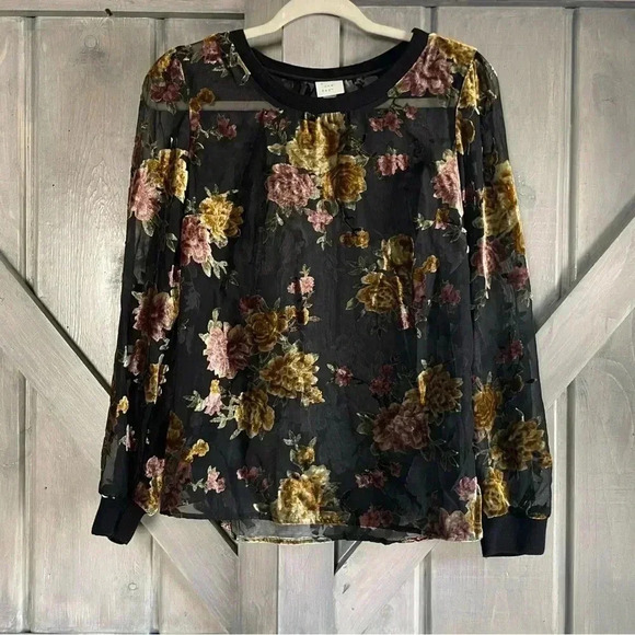 Velvet Floral‎ Top burnout grunge whimsygoth fairy grunge autumn fairy - Picture 2 of 6